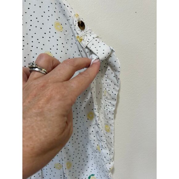 SO lemon shirt size L white with lemon print sleeveless button down - Picture 3 of 7